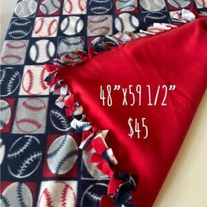 Baseball Themed Fleece Blanket